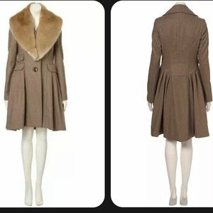 Topshop Princess luxury Fur collar wool coat